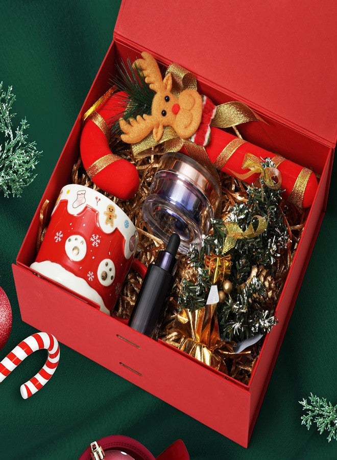 SWANGSA Red Christmas Gift Boxes with Lid for presents 10.2x8.8x3.8 Inches, Large Gift Box with Ribbon and Magnetic Closure, Collapsible Gift Box for Christmas, Wedding, Valentine's day, Birthday Gift - Image 2